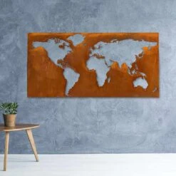 Edelrost Worldmap Negativ XXL -Kamiladen Verkäufe 32021659 edelrost weltkarte superior maxi xxl 115cm 3