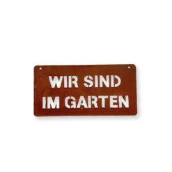 Edelrost Schild Im Garten