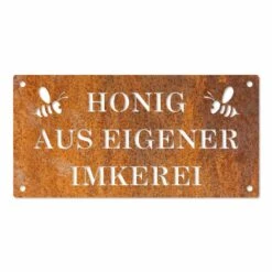 Edelrost Schild Honig Aus Eigener Imkerei