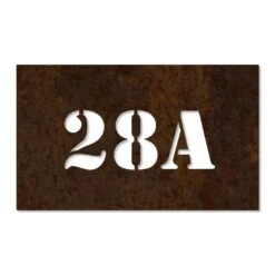 Edelrost Schild Rechteckig Mit Ihrer Hausnummer