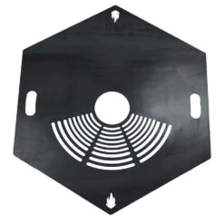 Feuerplatte Grillplatte Mit Integriertem Rost 6-eckig Ø 105 Cm