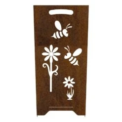 Edelrost Feuertonne Mit Bienen Und Blumen 70 X 35 Cm -Kamiladen Verkäufe 40003068 feuertonne 70x35cm bienen und blumen 03