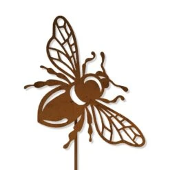 Edelrost Holzbiene Mit Stecker