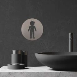 Herren Piktogramm Rund Aus Edelstahl -Kamiladen Verkäufe 40004234 piktogramm herren rund 02