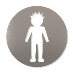 Herren Piktogramm Rund Aus Edelstahl