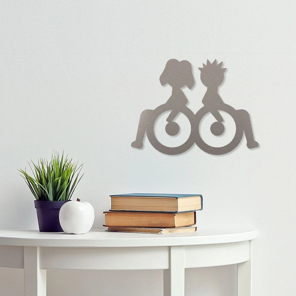 Rollstuhlfahrer Duo Piktogramm Aus Edelstahl 2 Rollstuhlfahrer Duo Piktogramm Aus Edelstahl – Bild 2