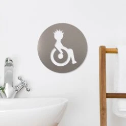 Rollstuhlfahrer Piktogramm Rund Aus Edelstahl -Kamiladen Verkäufe 40004242 piktogramm rollstuhlfahrer rund 02