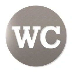 WC Piktogramm Rund Aus Edelstahl