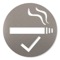 Raucherbereich Piktogramm Rund Aus Edelstahl