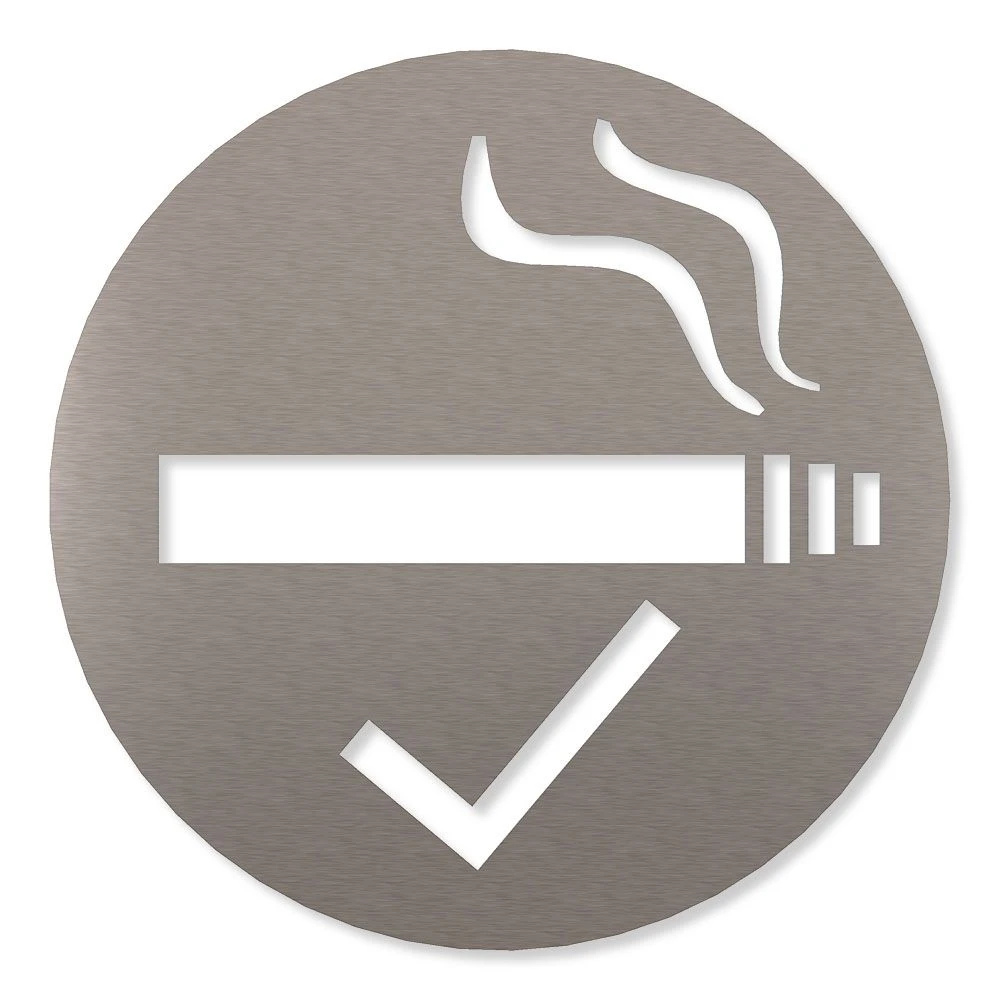 Raucherbereich Piktogramm Rund Aus Edelstahl 1 Raucherbereich Piktogramm Rund Aus Edelstahl