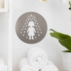 Dusche Damen Piktogramm Rund Aus Edelstahl -Kamiladen Verkäufe 40004251 piktogramm damen dusche 02