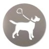 Hunde An Die Leine Piktogramm Rund Aus Edelstahl