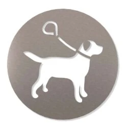 Kamiladen Verkäufe 13 Hunde An Die Leine Piktogramm Rund Aus Edelstahl
