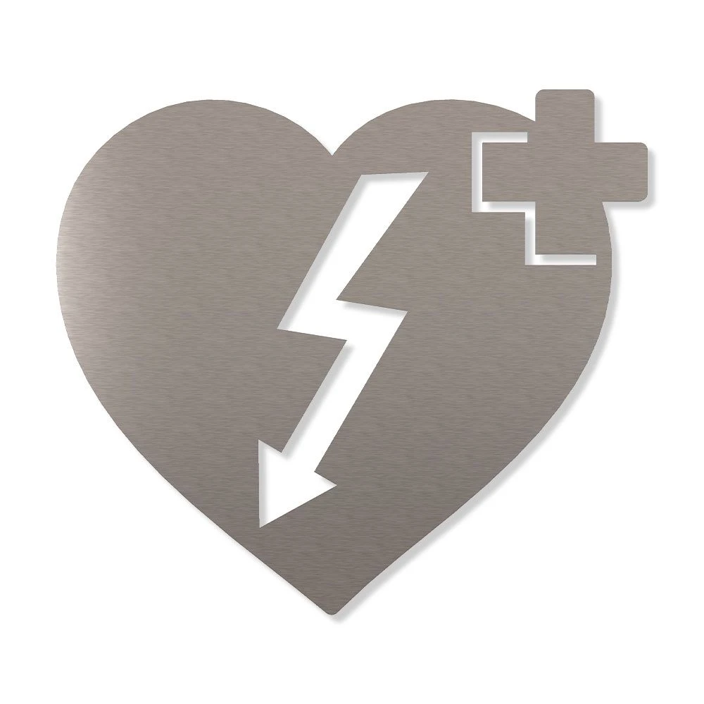 Defibrilator Piktogramm Aus Edelstahl 1 Defibrilator Piktogramm Aus Edelstahl