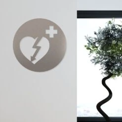 Defibrilator Piktogramm Rund Aus Edelstahl 5 Defibrilator Piktogramm Rund Aus Edelstahl -Kamiladen Verkäufe 40004255 piktogramm defibrilator rund 01