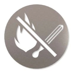 Feuer Verboten Piktogramm Rund Aus Edelstahl