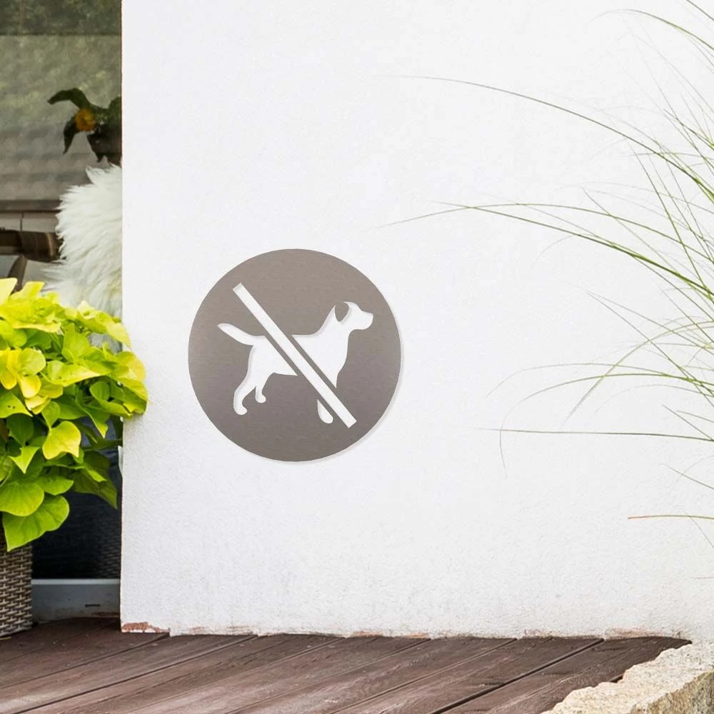 Hunde Verboten Piktogramm Rund Aus Edelstahl 2 Hunde Verboten Piktogramm Rund Aus Edelstahl – Bild 2