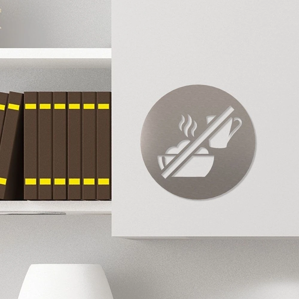 Essen & Trinken Verboten Piktogramm Rund Aus Edelstahl 3 Essen & Trinken Verboten Piktogramm Rund Aus Edelstahl – Bild 3