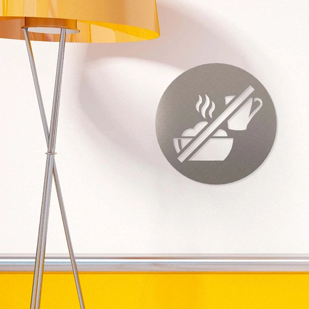 Essen & Trinken Verboten Piktogramm Rund Aus Edelstahl 2 Essen & Trinken Verboten Piktogramm Rund Aus Edelstahl – Bild 2