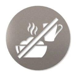 Essen & Trinken Verboten Piktogramm Rund Aus Edelstahl