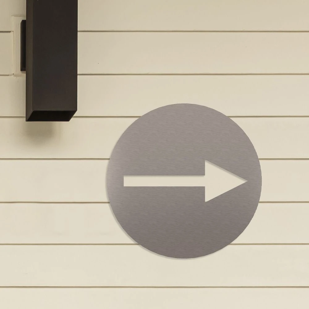 Richtungspfeil Piktogramm Rund Aus Edelstahl 3 Richtungspfeil Piktogramm Rund Aus Edelstahl – Bild 3