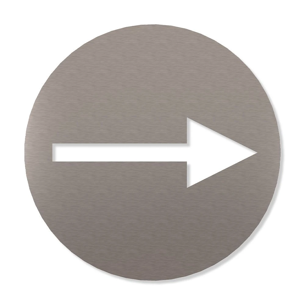 Richtungspfeil Piktogramm Rund Aus Edelstahl 1 Richtungspfeil Piktogramm Rund Aus Edelstahl