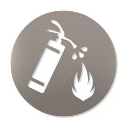 Feuerlöscher Piktogramm Rund Aus Edelstahl