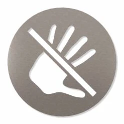 Nicht Berühren Piktogramm Rund Aus Edelstahl