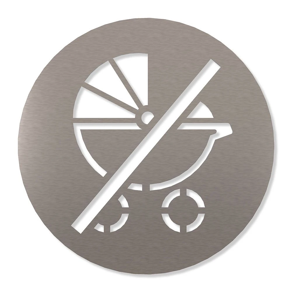 Kinderwagen Verboten Piktogramm Rund Aus Edelstahl 1 Kinderwagen Verboten Piktogramm Rund Aus Edelstahl