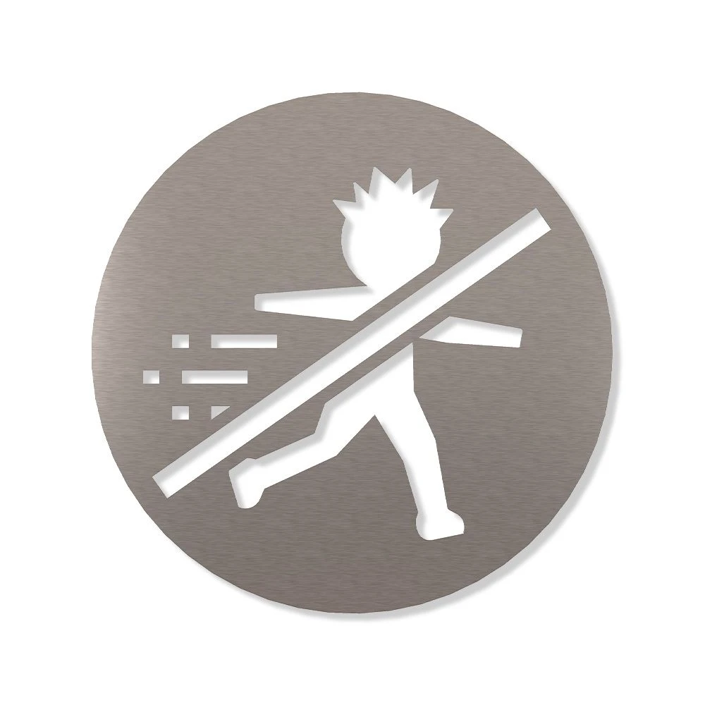 Rennen Verboten Piktogramm Rund Aus Edelstahl 1 Rennen Verboten Piktogramm Rund Aus Edelstahl