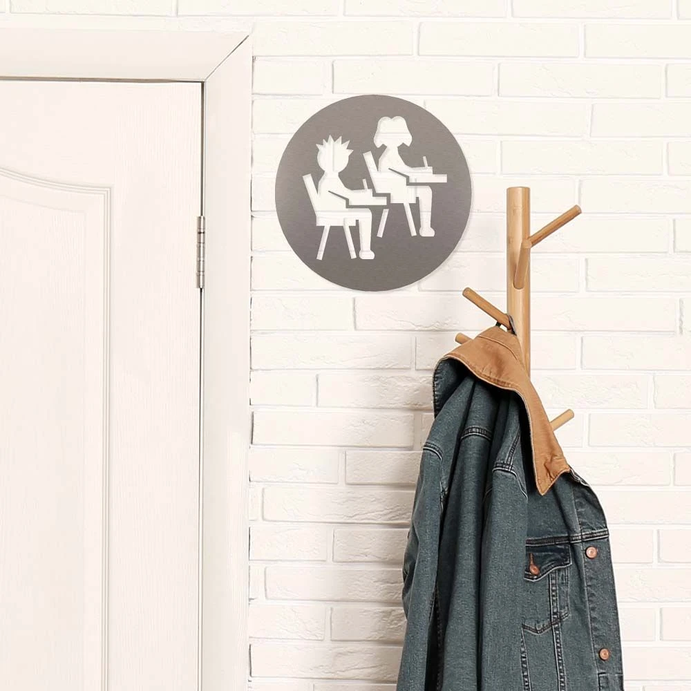 Prüfungsraum Piktogramm Rund Aus Edelstahl 3 Prüfungsraum Piktogramm Rund Aus Edelstahl – Bild 3