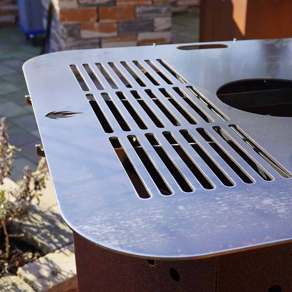 Feuerplatte Grillplatte Mit Integriertem Rost Quadratisch 78 X 78 Cm Design 3 4 Feuerplatte Grillplatte Mit Integriertem Rost Quadratisch 78 X 78 Cm Design 3 – Bild 4