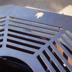 Feuerplatte Grillplatte Mit Integriertem Rost 8-eckig Ø 80 Cm Design 3 -Kamiladen Verkäufe 40005345 feruerplatte 8eckig mit grillrost d80 01
