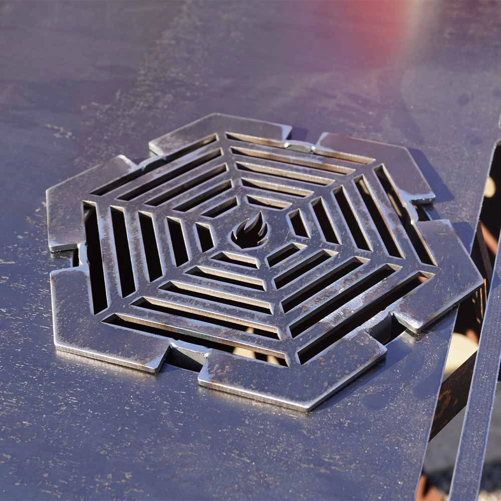 Grillrost 6-eckig Ø 21 Cm Einsatz Für Feuerplatte Spinnennetz Design 3 Grillrost 6-eckig Ø 21 Cm Einsatz Für Feuerplatte Spinnennetz Design – Bild 3