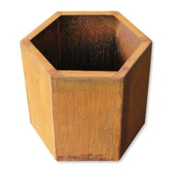 Edelrost Pflanzkasten Sechseckig