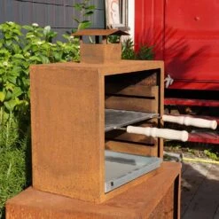 Edelrost Grill ØVENDECK Bergen 500x500c 11 Edelrost Grill ØVENDECK Bergen 500x500c -Kamiladen Verkäufe 40005620 edelrost grill ovendeck 500mm schamotte shop 3