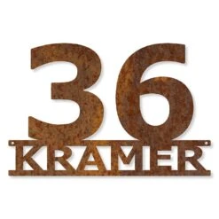 Edelrost Hausnummer Mit Wunschname