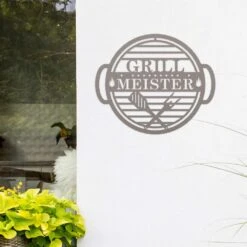 Edelstahl Schild Grillmeister Rund Mit Aufhänger -Kamiladen Verkäufe 40005686 edelstahlschild grillmeister mit aufh nger 02