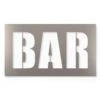 Edelstahl Schild BAR Mit Aufhänger