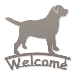 Edelstahl Welcome Wachender Labrador Aufhänger