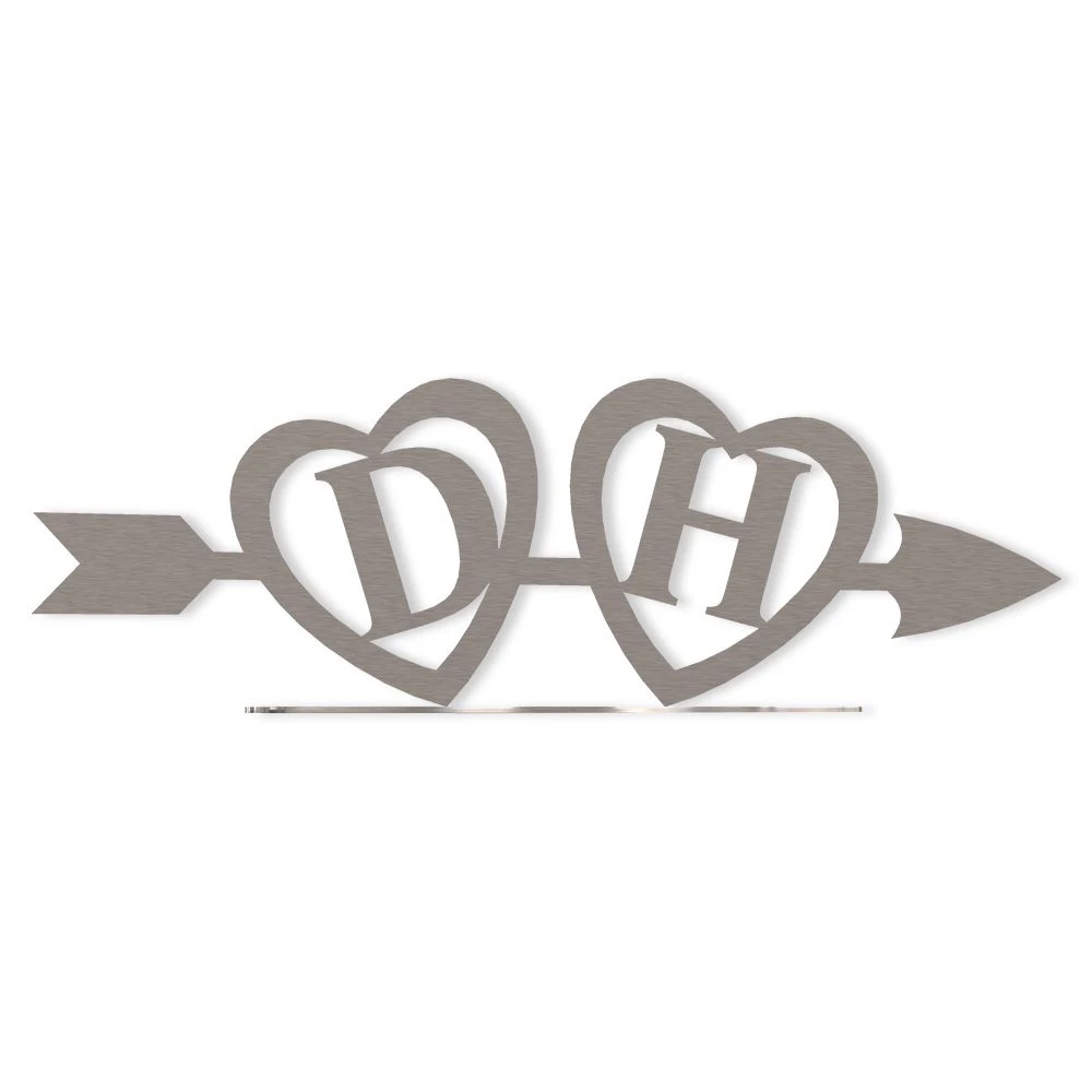 Edelstahl Liebespfeil Mit Initialen Und Fuß 1 Edelstahl Liebespfeil Mit Initialen Und Fuß