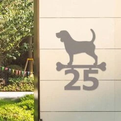 Edelstahl Beagle Schild Mit Hausnummer -Kamiladen Verkäufe 40005760 edelstahl hausnummer beagle 01