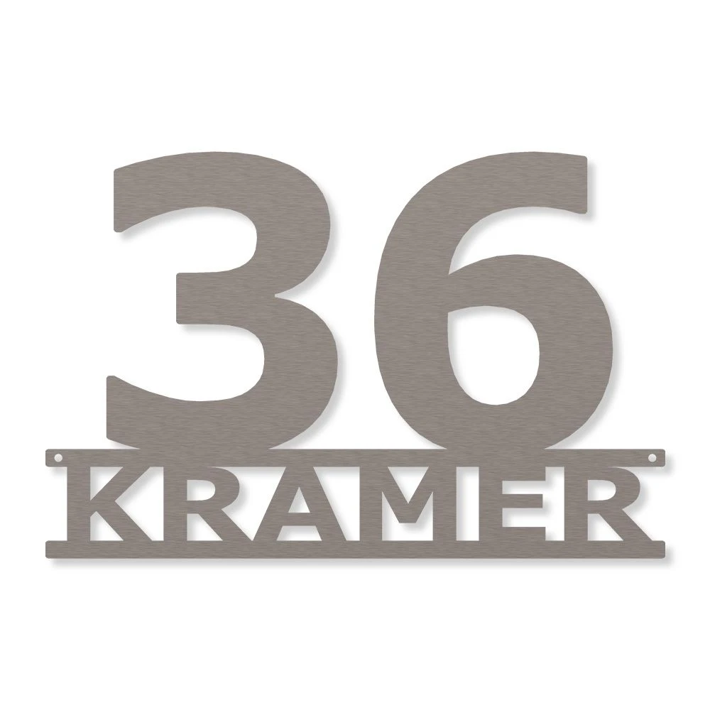 Edelstahl Hausnummer Mit Wunschname 1 Edelstahl Hausnummer Mit Wunschname