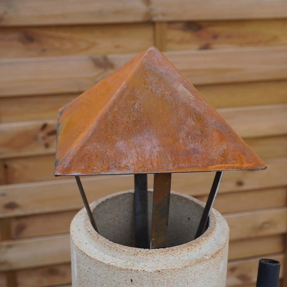 Abdeckung Für Rohr Ø 120 Mm Für Pizzaofen In Edelrost 180 X 180 Mm 2 Abdeckung Für Rohr Ø 120 Mm Für Pizzaofen In Edelrost 180 X 180 Mm – Bild 2