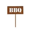Edelrost Gartenschild BBQ 30cm Mit Stecker