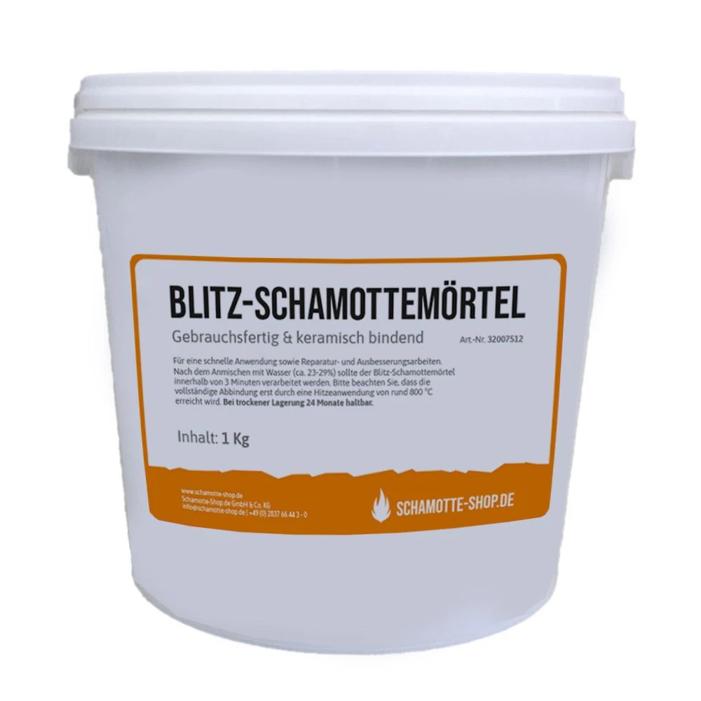Blitz-Schamottemörtel (keramisch) - 1kg Dose 1 Blitz-Schamottemörtel (keramisch) - 1kg Dose