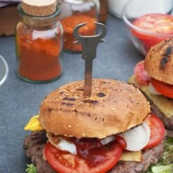 Burgerspieße Stier Aus Edelstahl 6er Set -Kamiladen Verkäufe burger spie e stier edelstah schamotte shop.de 5