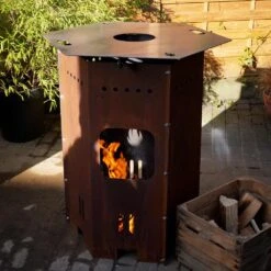 Edelrost Feuertonne Groß -Kamiladen Verkäufe edelrost grilltonne gro schamotte shop 4