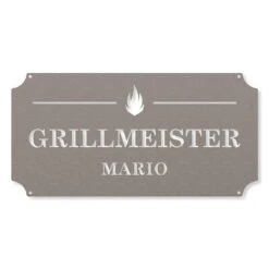 Edelstahl Grillmeister Mit Wunschnamen 20 X 40 Cm