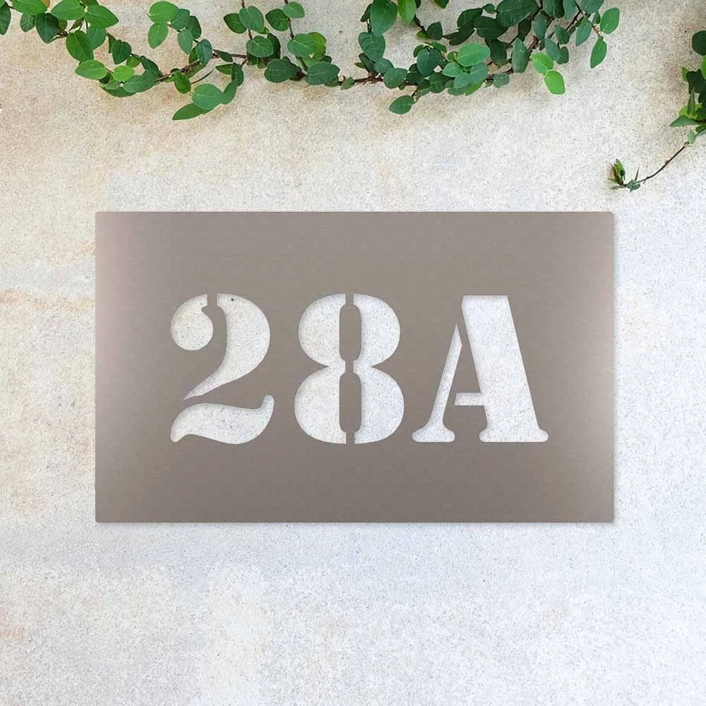 Edelstahl Schild Rechteckig Mit Ihrer Hausnummer 2 Edelstahl Schild Rechteckig Mit Ihrer Hausnummer – Bild 2